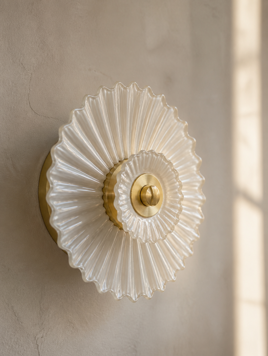 Elowen sconce close-up on wall