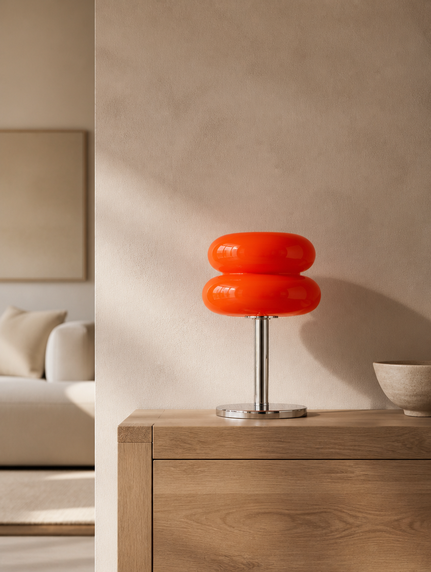 Lucia lamp on console table